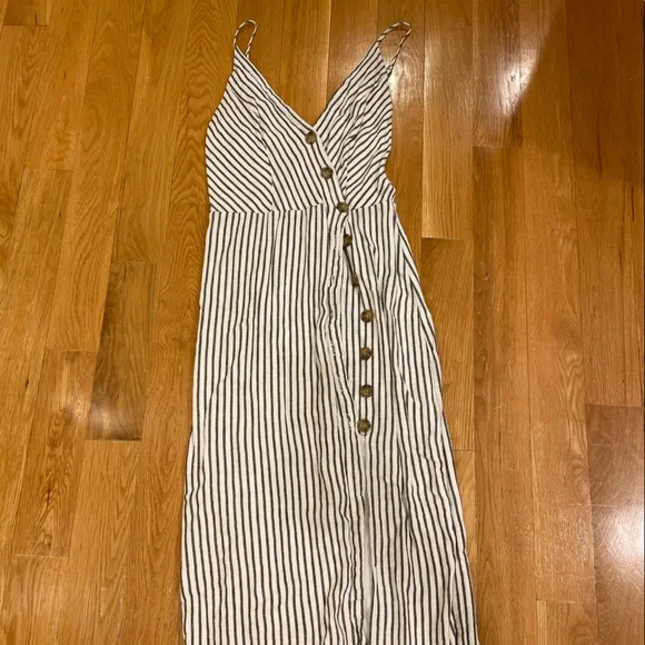 urban outfitters striped midi dress Moon River Striped Wrap Midi Dress